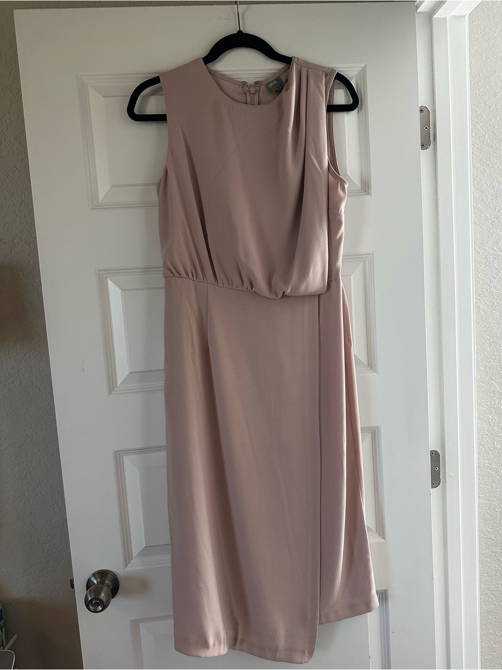 ASOS Sleeveless Midi Dress in Soft Blush
